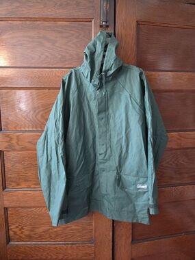 Vintage 2xl Coleman Heavy duty Men's Dark Green Hooded Rain Jacket